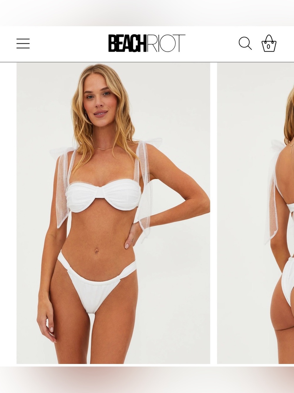 NWT Beach Riot Bridal Bikini Set Drea Top + Joan Bottom
